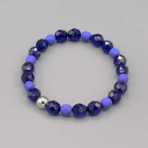 Braccialetto con mezzi cristalli blu in varie sfumature