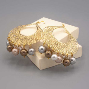 Orecchini con filigrana oro e perle di Majorca